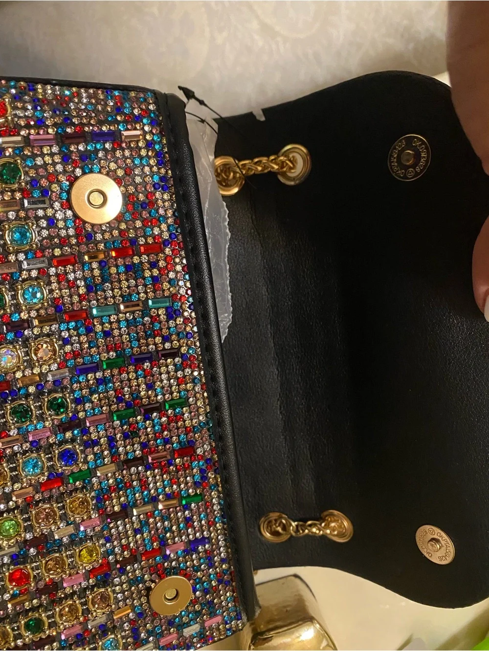 Embellished Multicolor Crystal Evening Bag